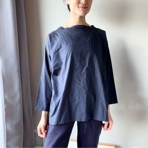Makié clothier navy square neck blouse